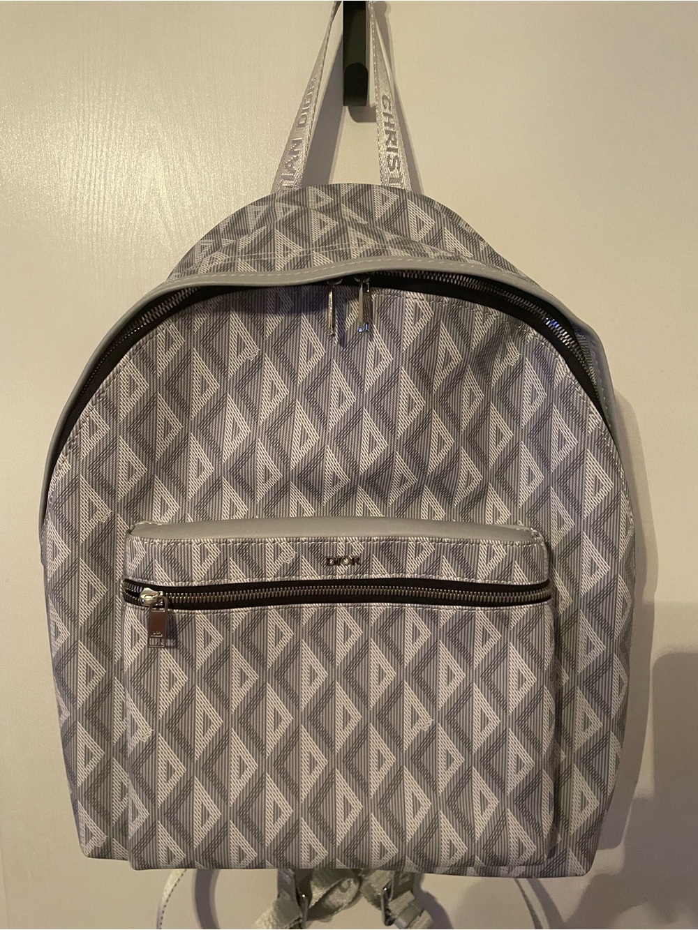 “Dior” Gray Patterned Backpack - brand new
